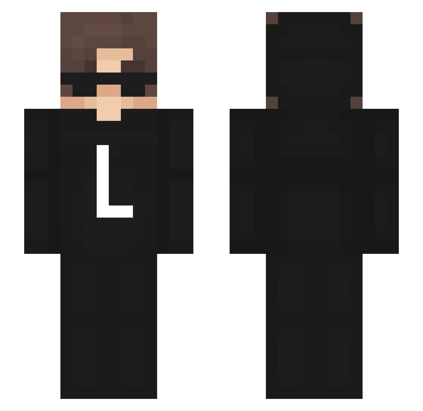 mcplayer26 Minecraft skin, front and back view