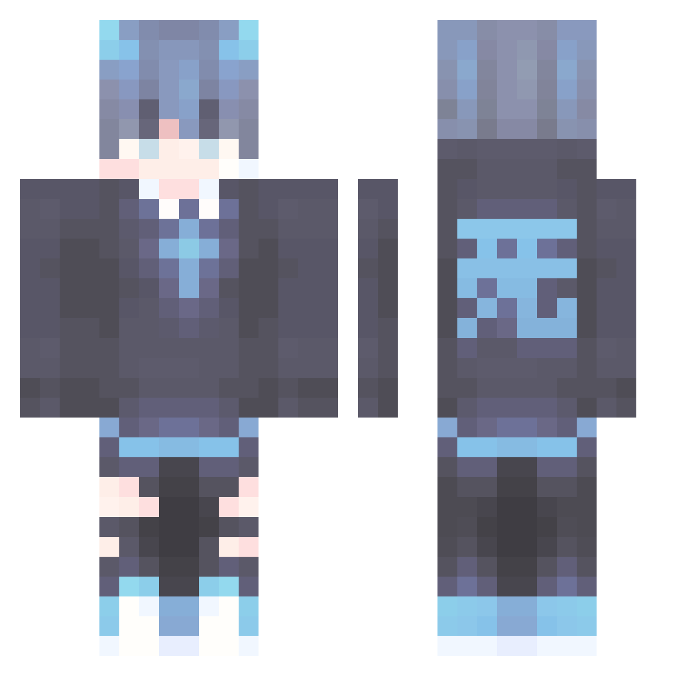 RedZedz Minecraft skin, front and back view