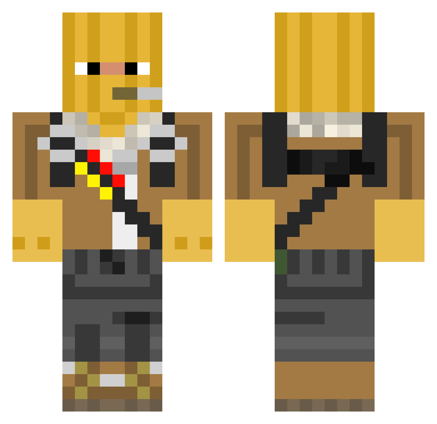 DamienAncher Minecraft skin, front and back view