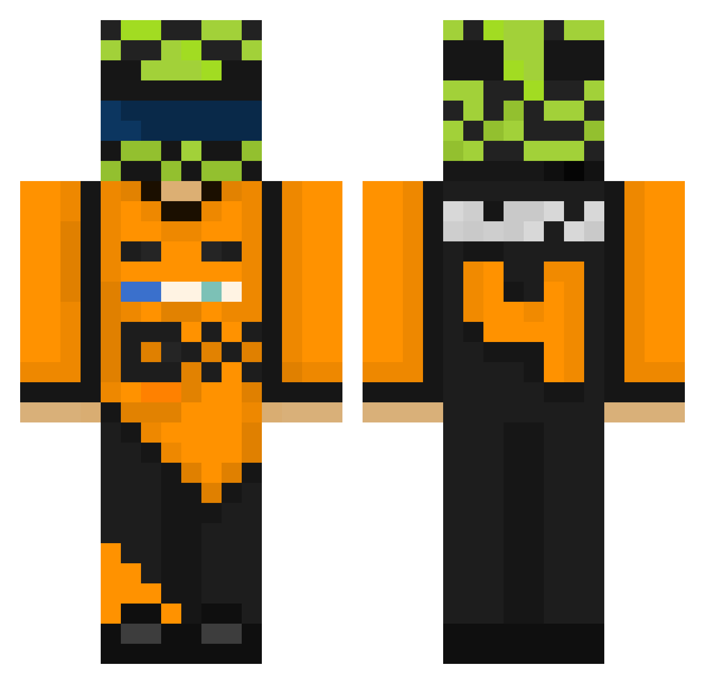 Ssychosis Minecraft skin, front and back view