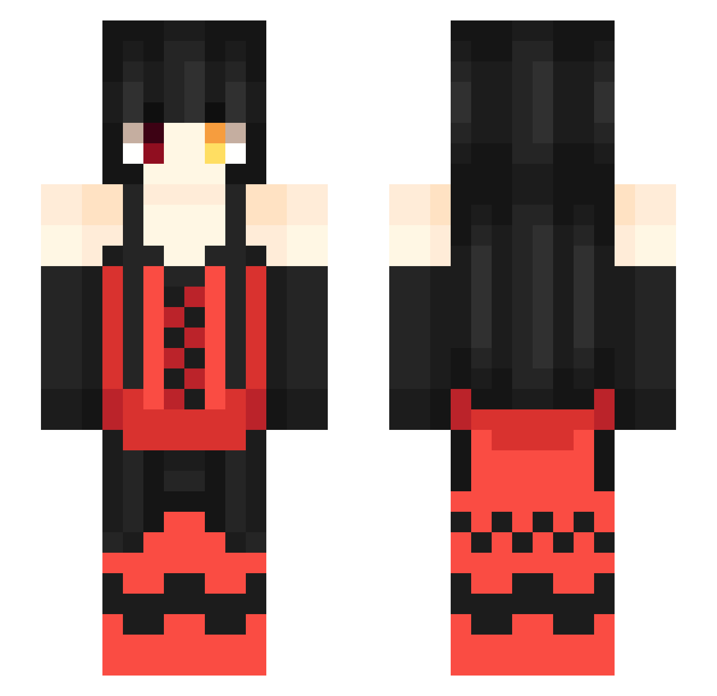 scodp Minecraft skin, front and back view