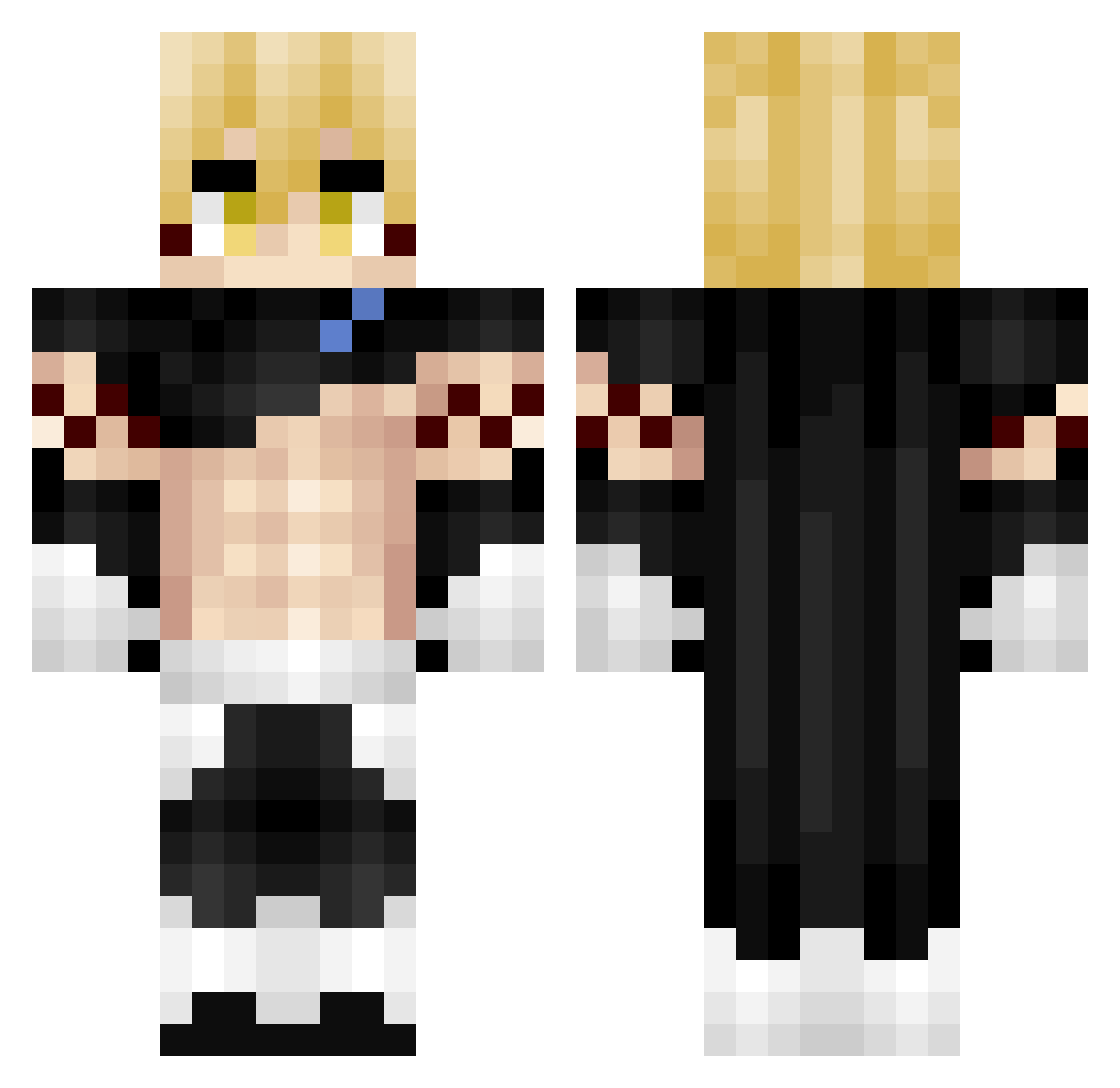 Rip_Delta Minecraft skin, front and back view