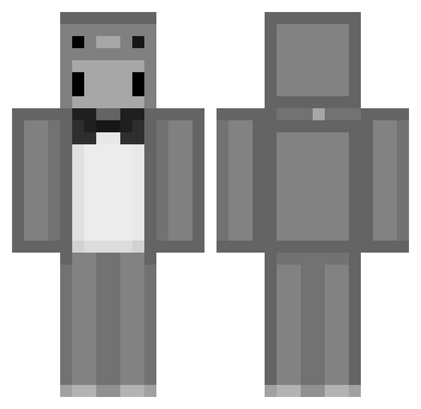 Kited Minecraft skin, front and back view