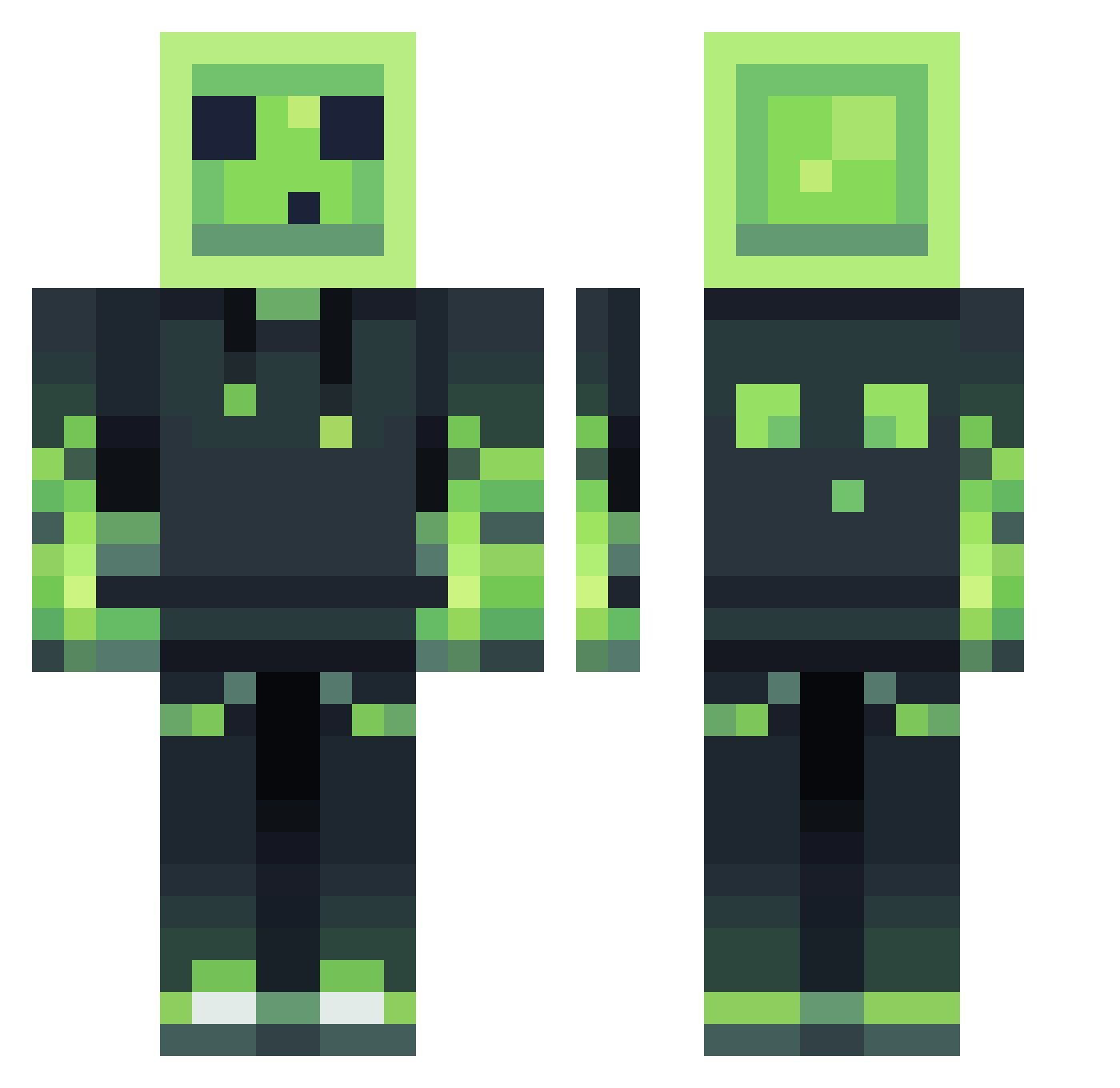 Primal69 Minecraft skin, front and back view