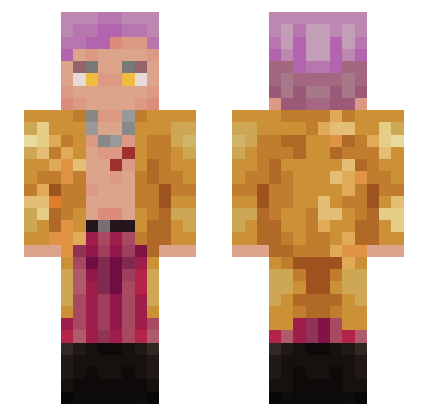 Eltes34 Minecraft skin, front and back view