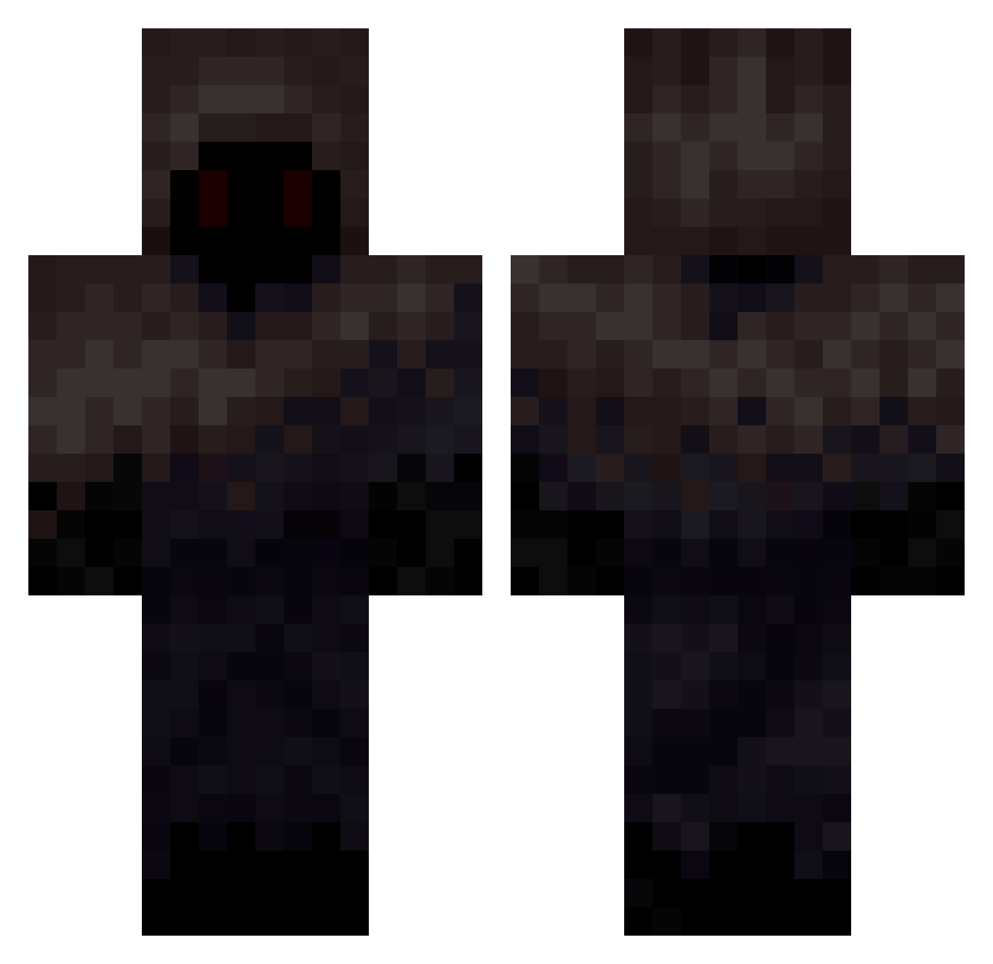 Evotixn Minecraft skin, front and back view