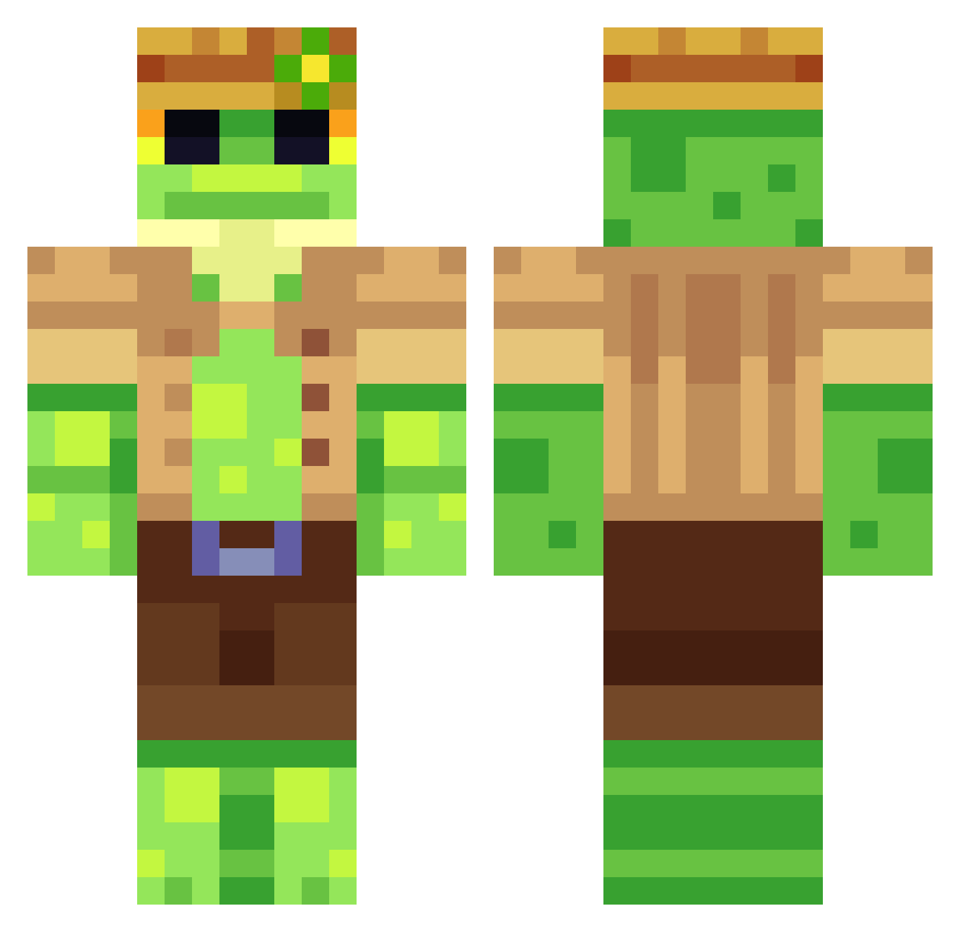 Saraivayk Minecraft skin, front and back view