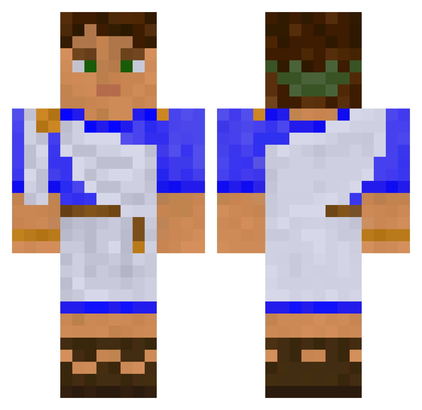 Stump66 Minecraft skin, front and back view