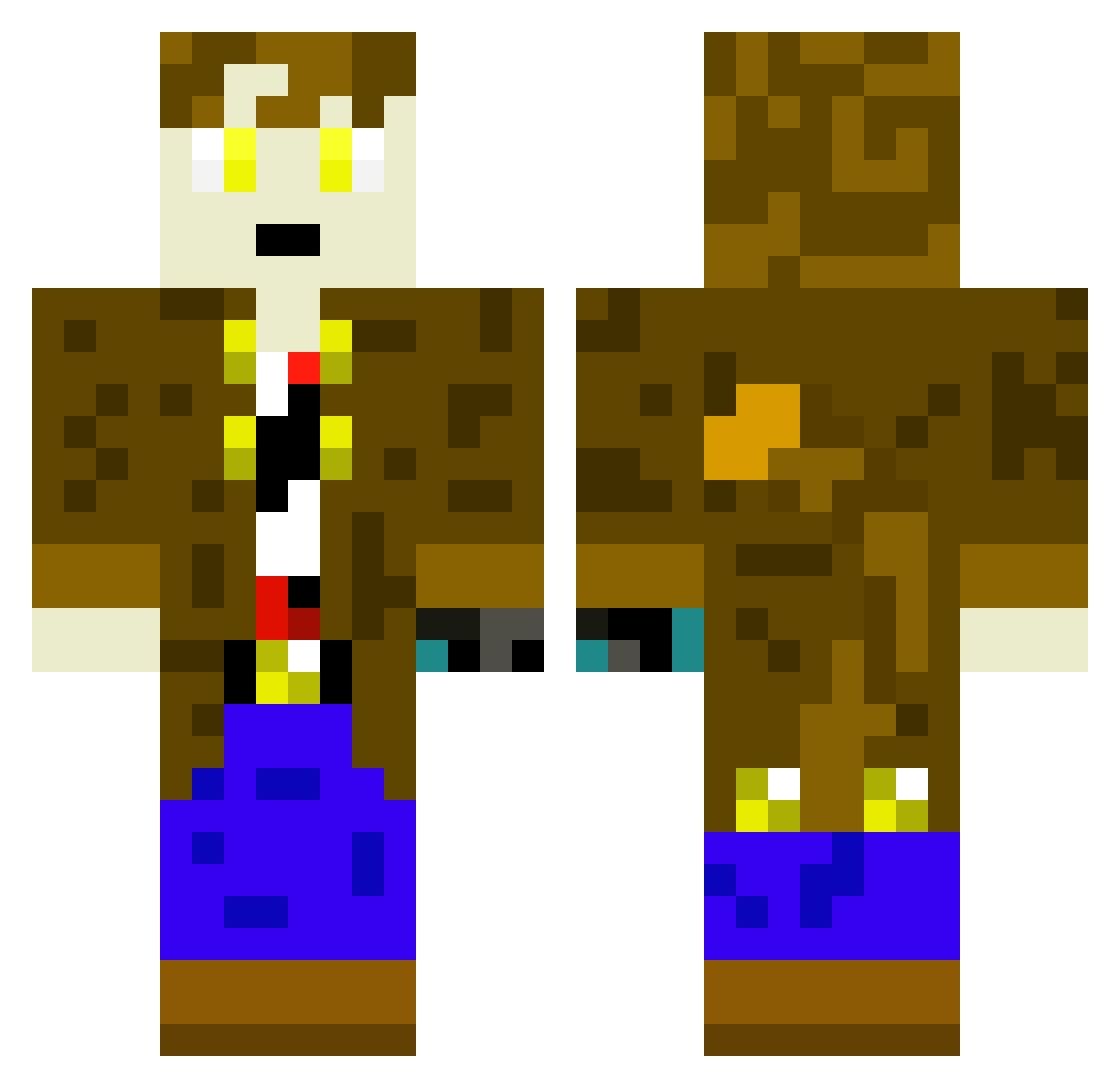ZenKoruGaming Minecraft skin, front and back view