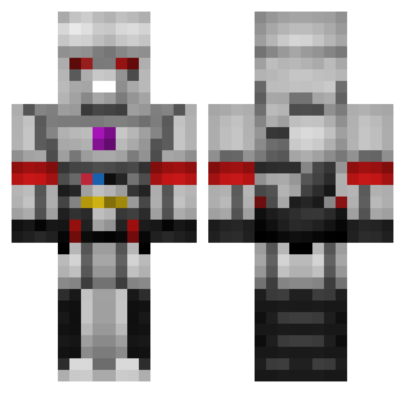 Beece Minecraft skin, front and back view