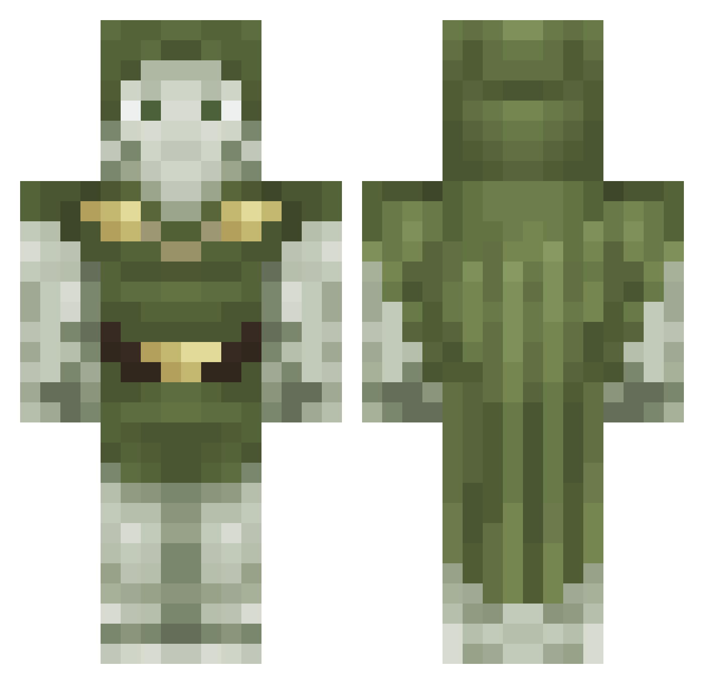 Loukcas Minecraft skin, front and back view