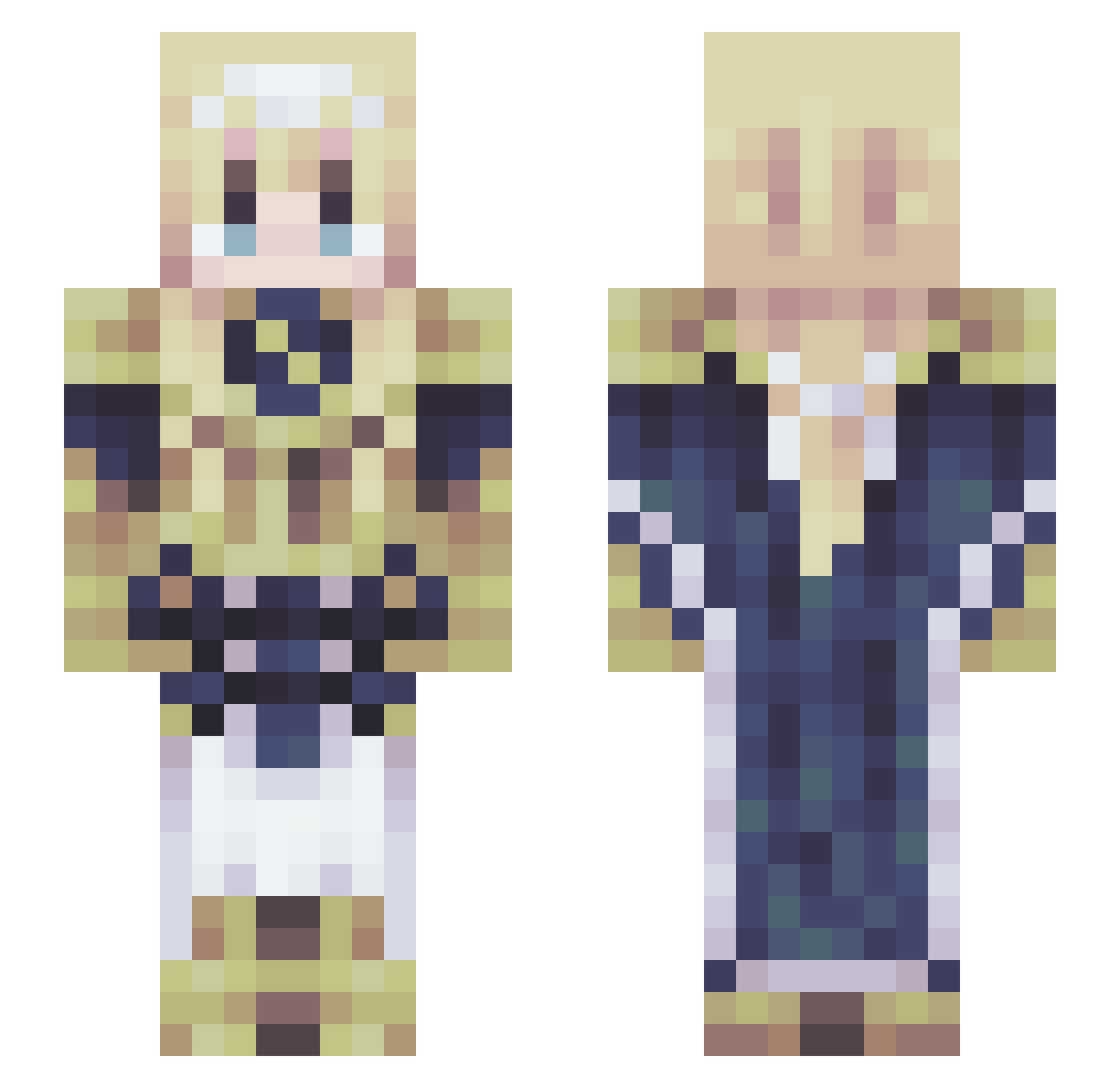 tomorigod Minecraft skin, front and back view