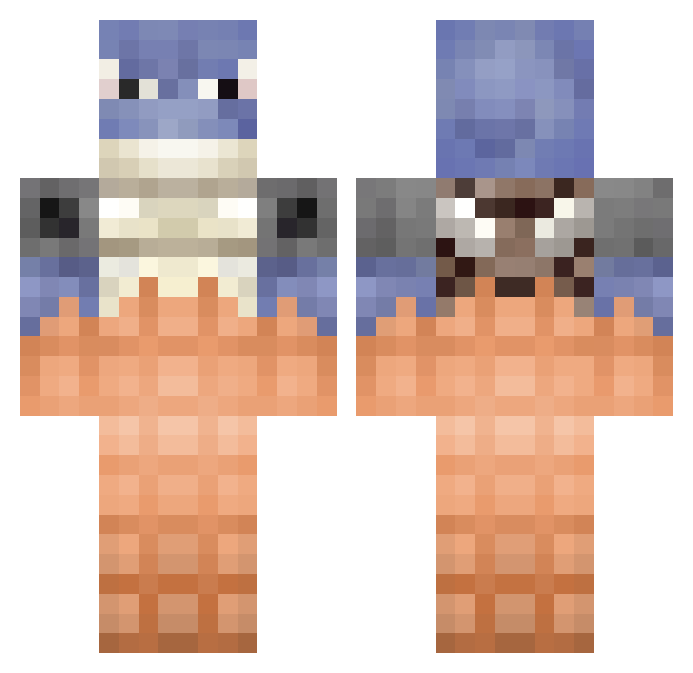 imm0rtal_1 Minecraft skin, front and back view