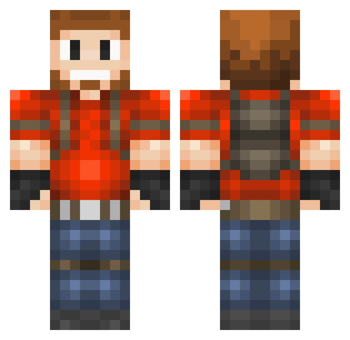 Str1xen Minecraft skin, front and back view