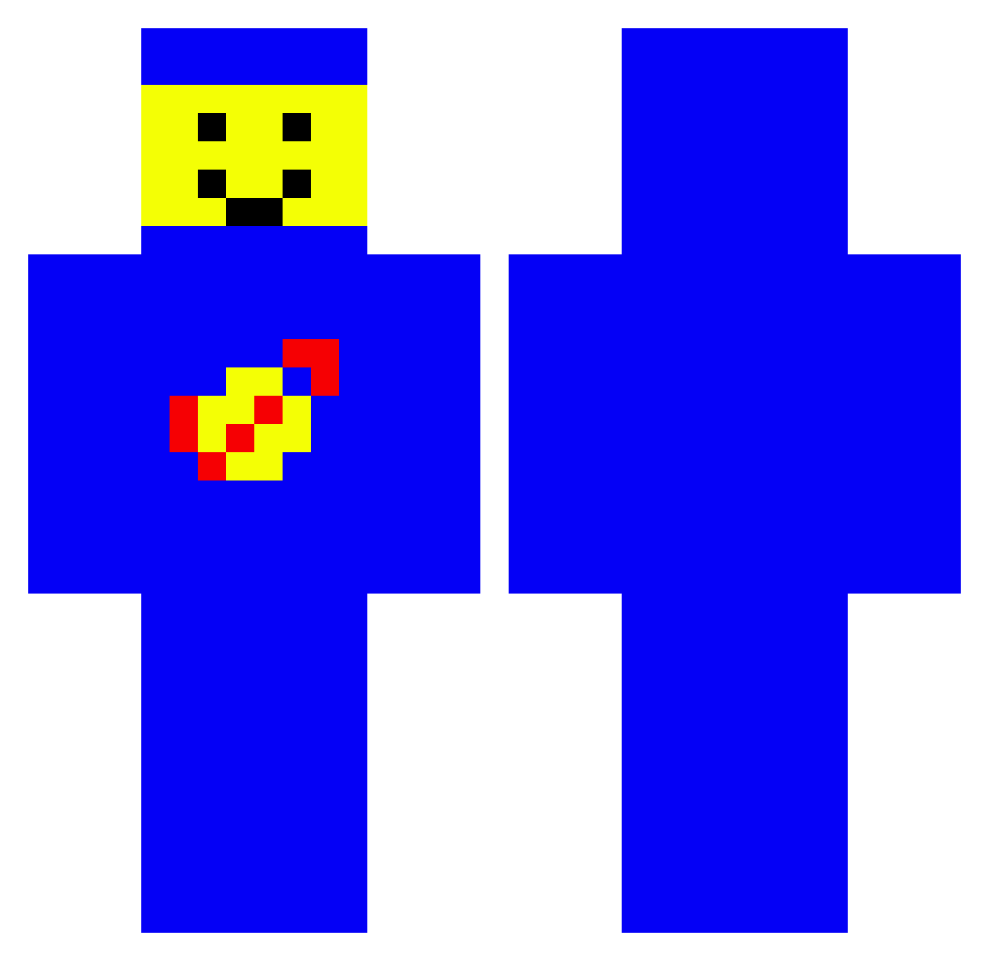 Ar2mayn Minecraft skin, front and back view