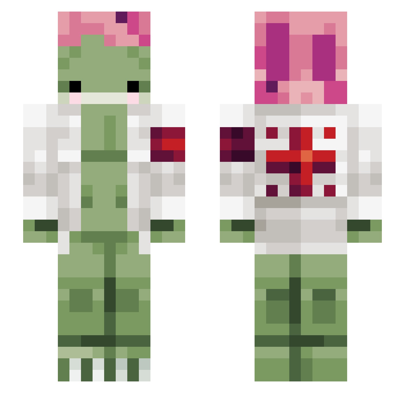 MokkiMolly Minecraft skin, front and back view