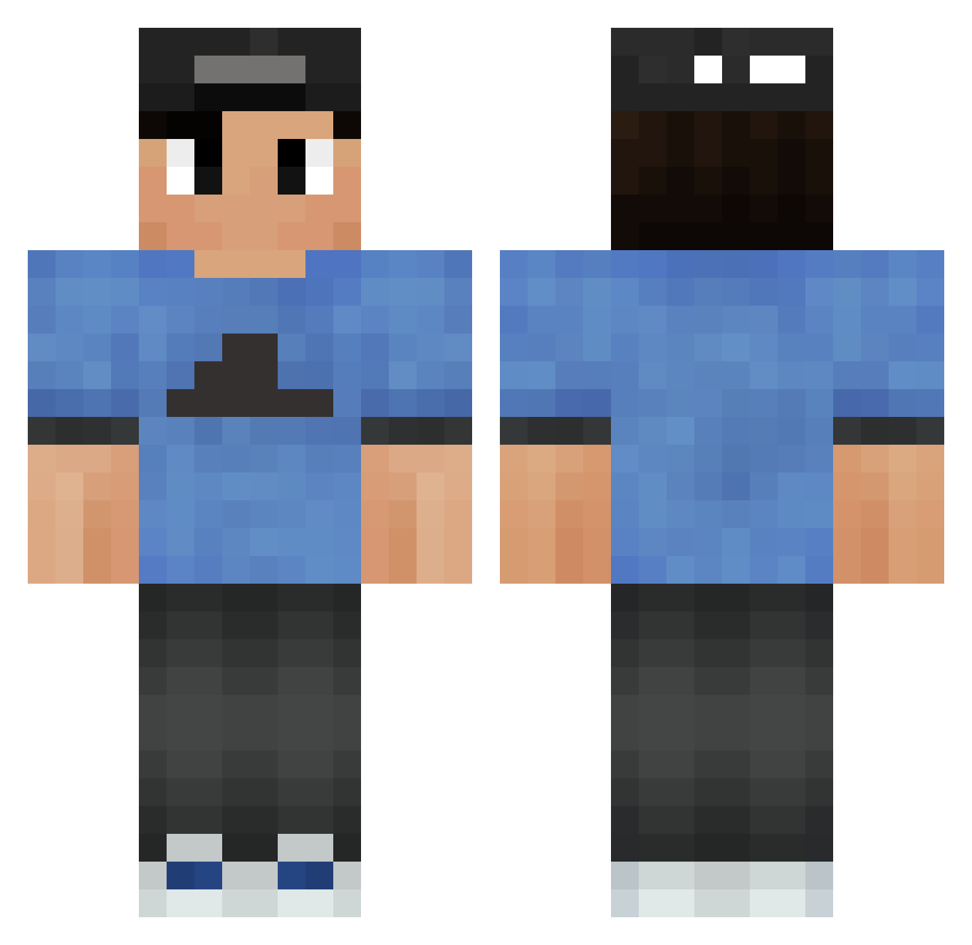 SeltixEXE Minecraft skin, front and back view