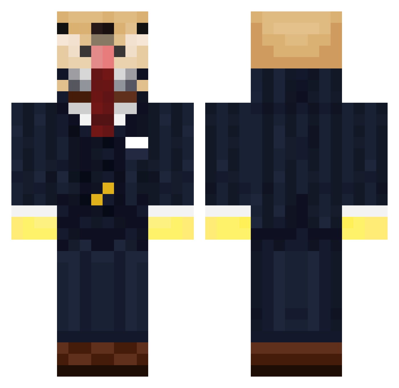 Bostain Minecraft skin, front and back view