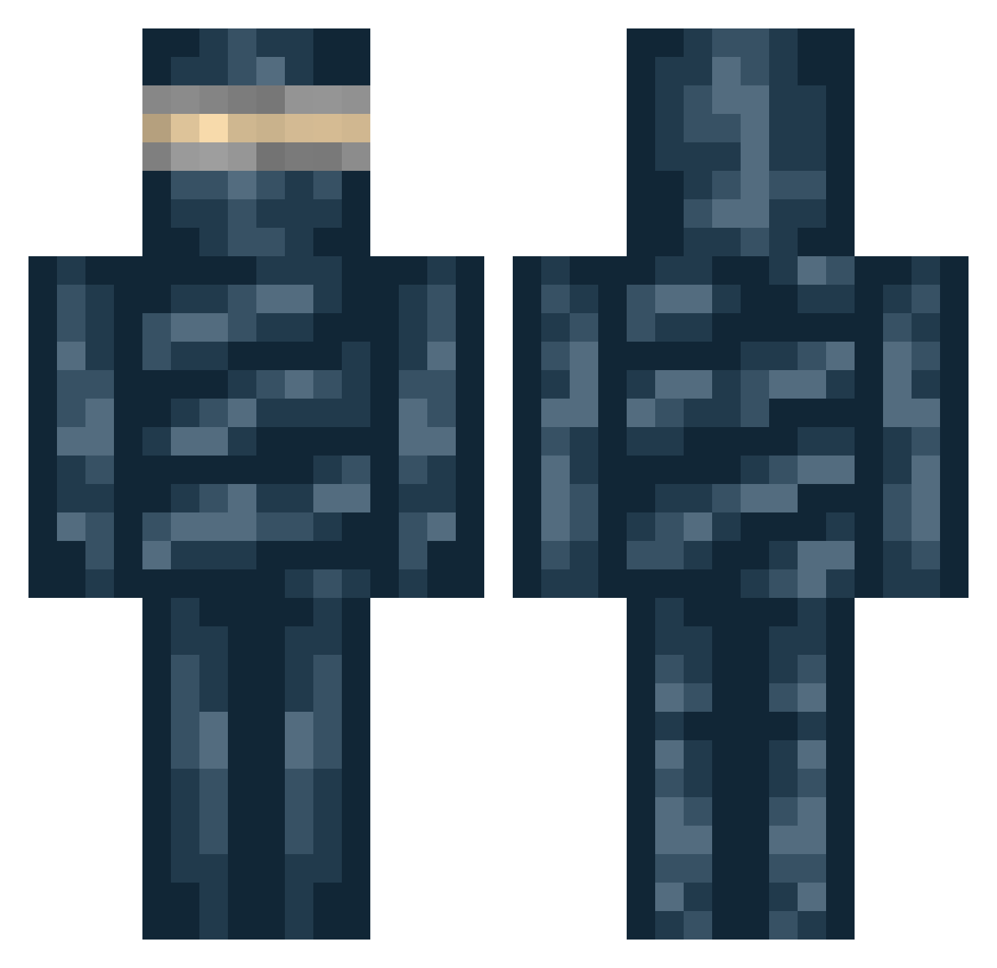 Epilepsy Minecraft skin, front and back view