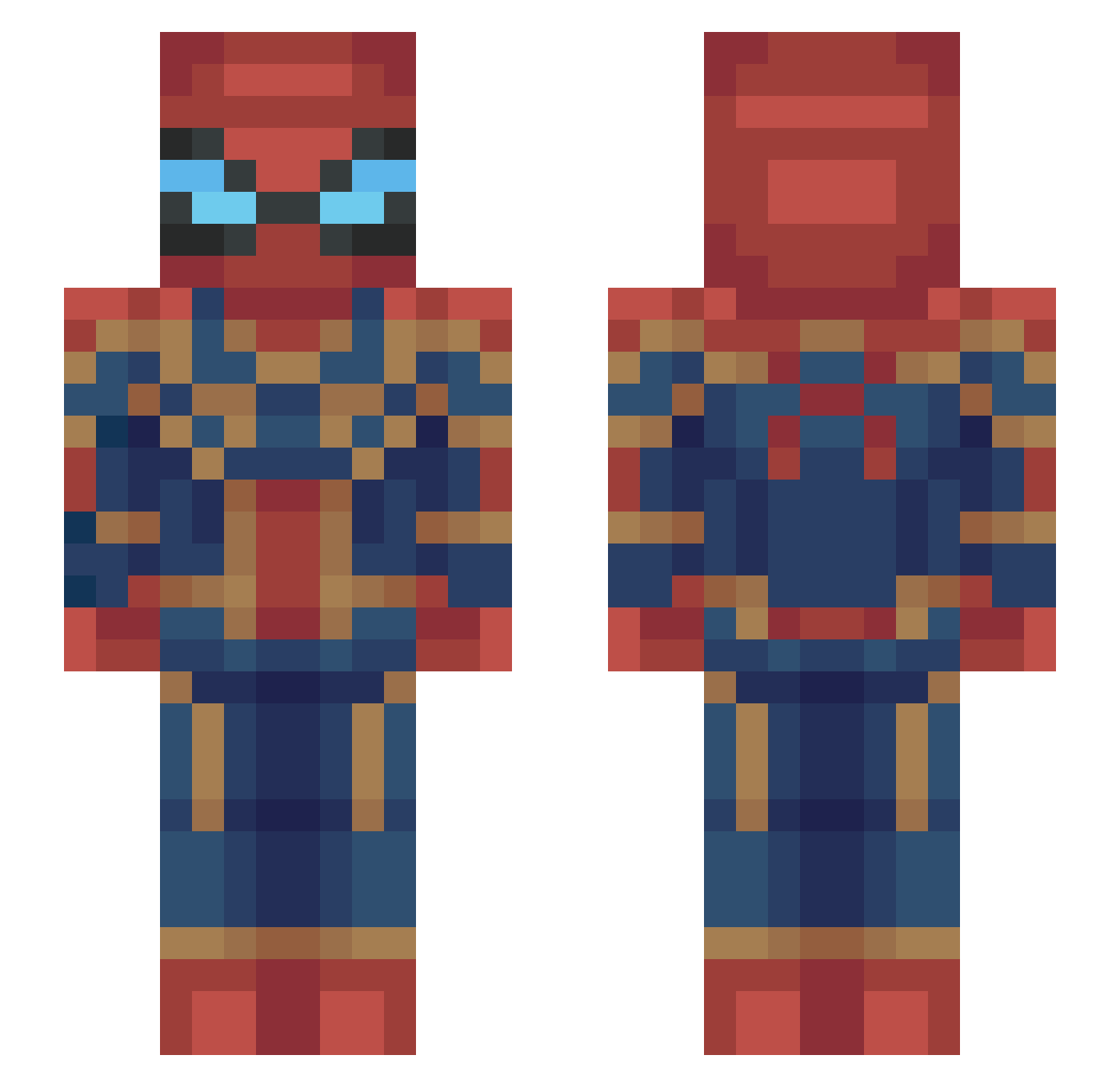 Beastydutch1 Minecraft skin, front and back view