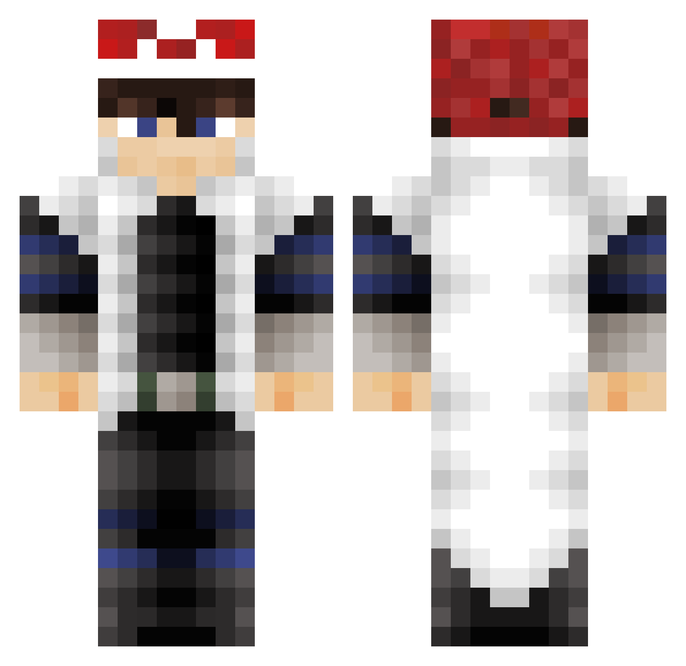 SH1U Minecraft skin, front and back view