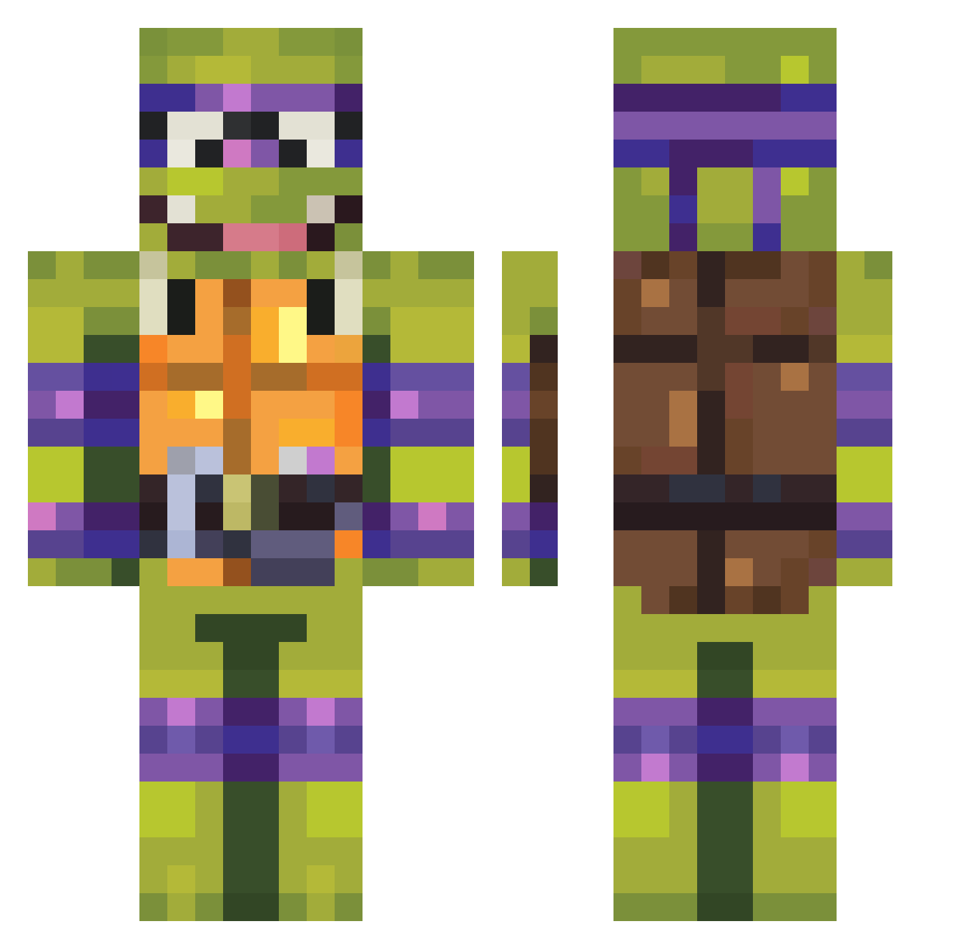 xerolifes Minecraft skin, front and back view