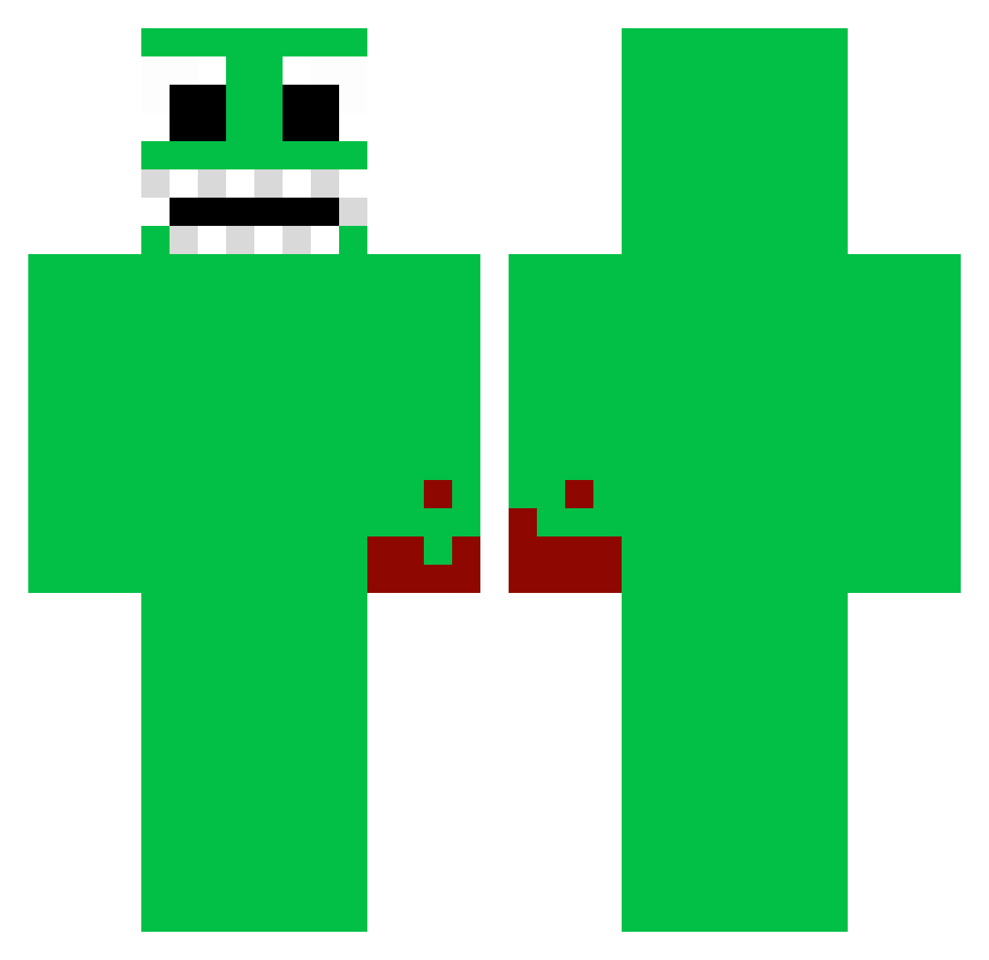 LeNehpets Minecraft skin, front and back view