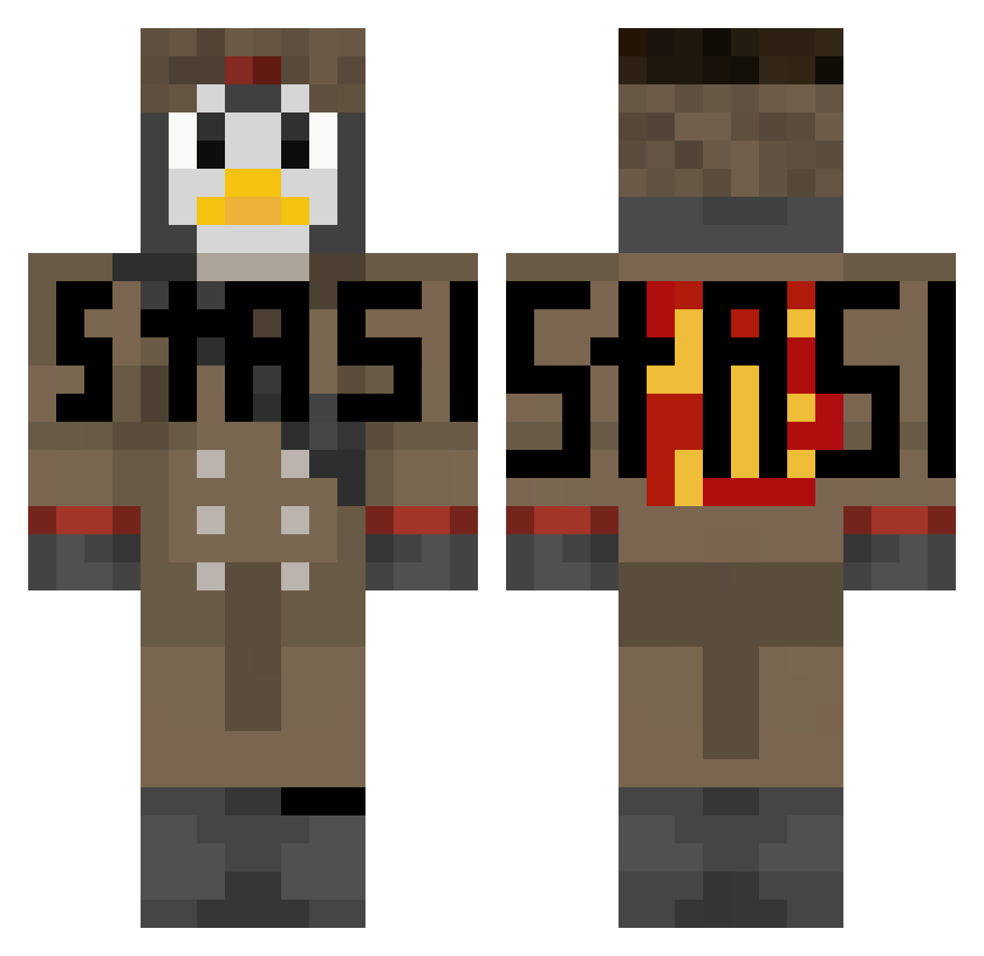 nono_skill Minecraft skin, front and back view