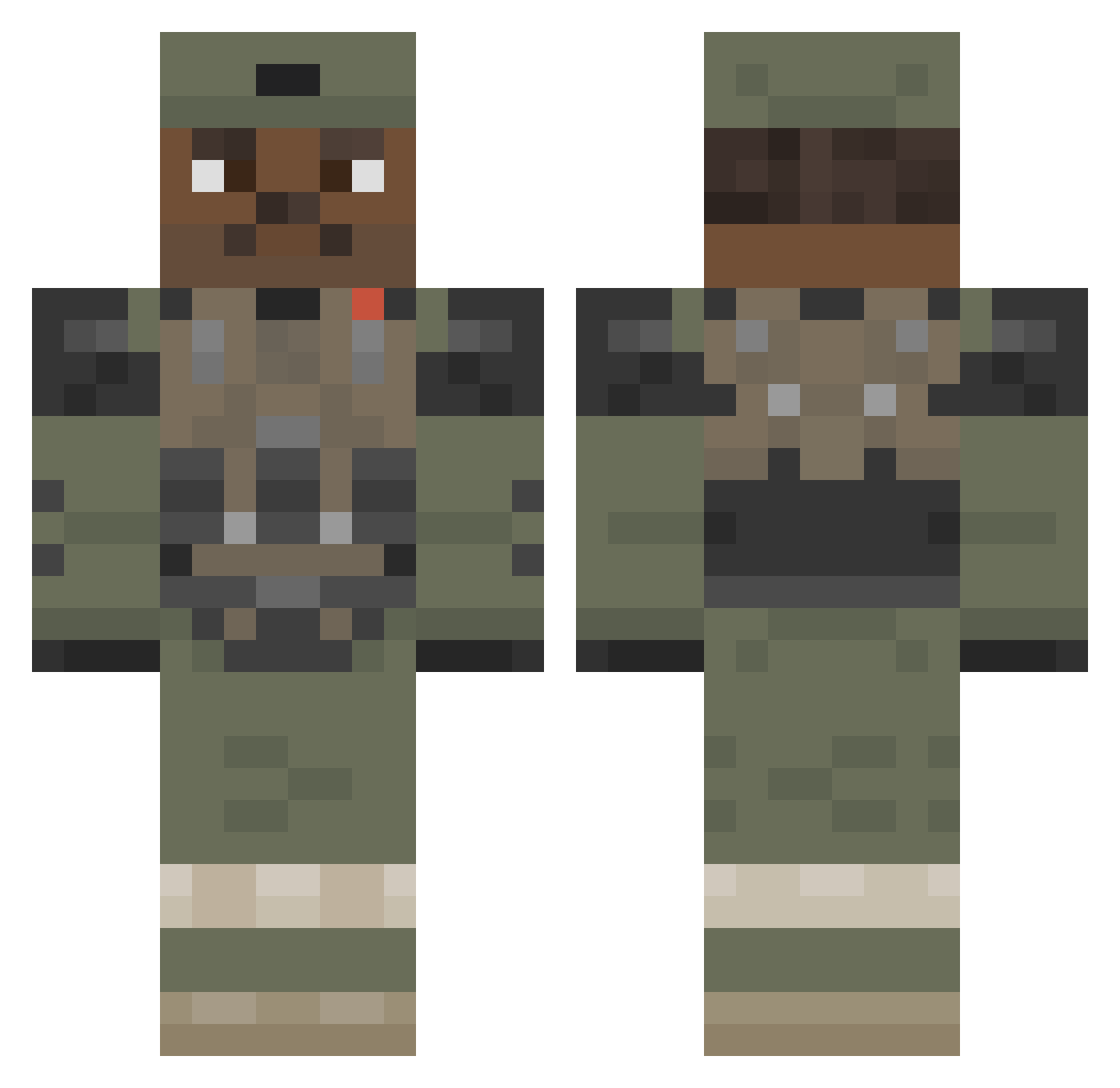 Slyyounay Minecraft skin, front and back view