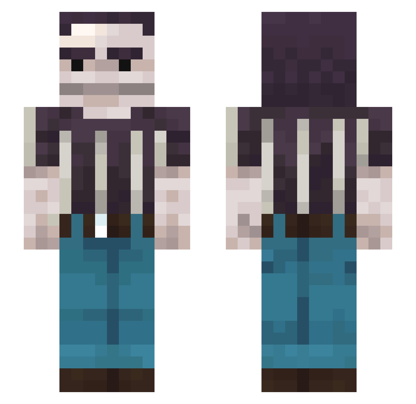 gaAskoin Minecraft skin, front and back view