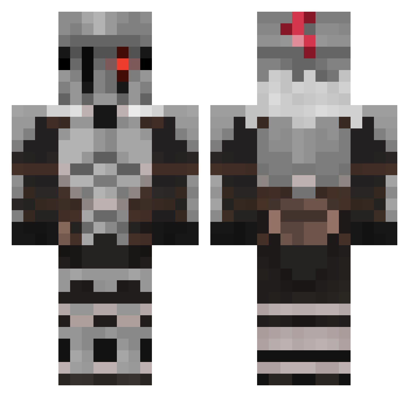 D1KN Minecraft skin, front and back view