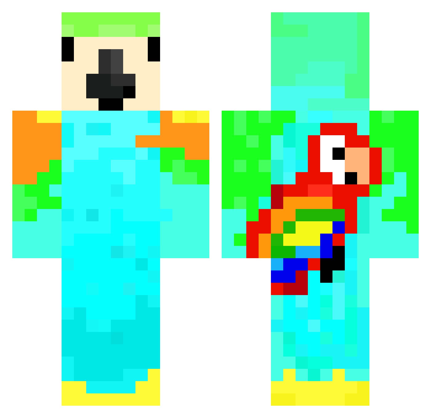s3bassss Minecraft skin, front and back view