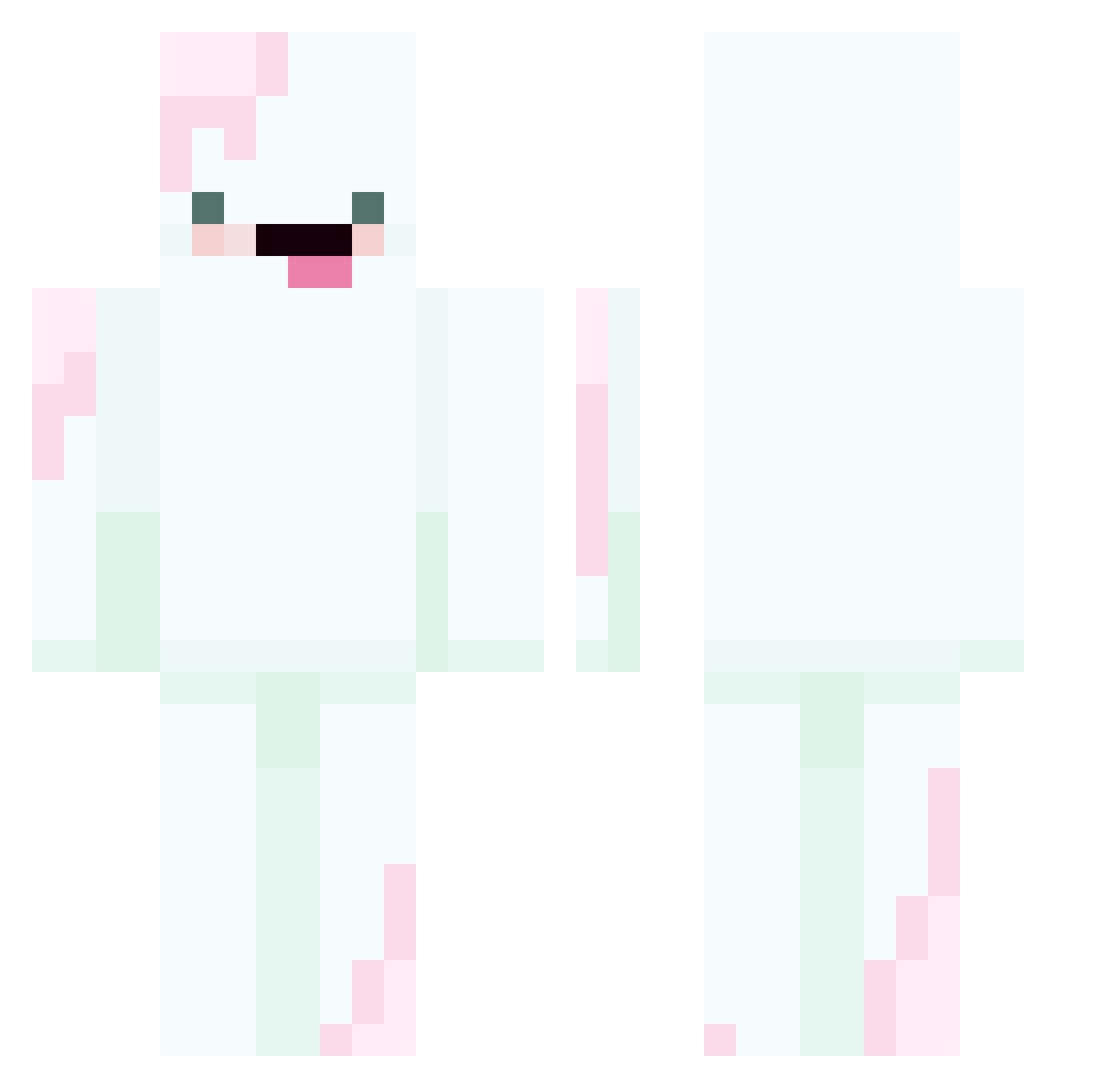 mishiimish Minecraft skin, front and back view