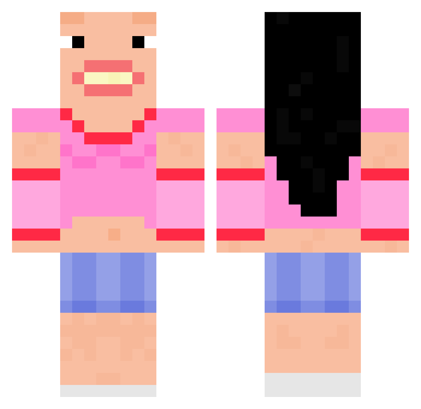 TheBouncingBetty Minecraft skin, front and back view