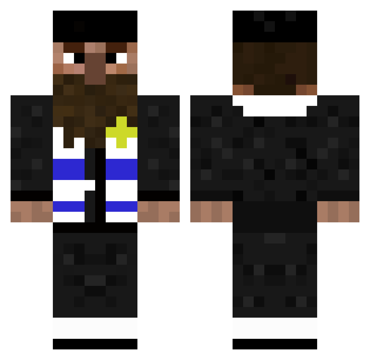 FatPotato9806 Minecraft skin, front and back view