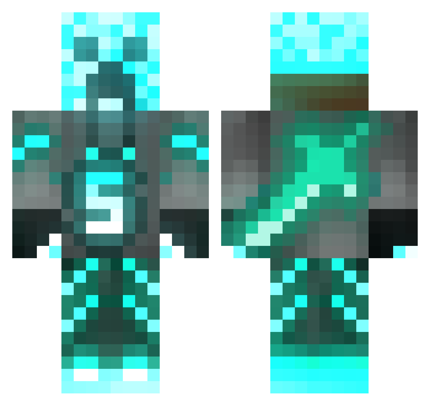 Schmibblet Minecraft skin, front and back view