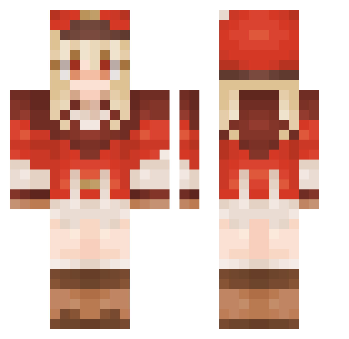 Plumerica Minecraft skin, front and back view