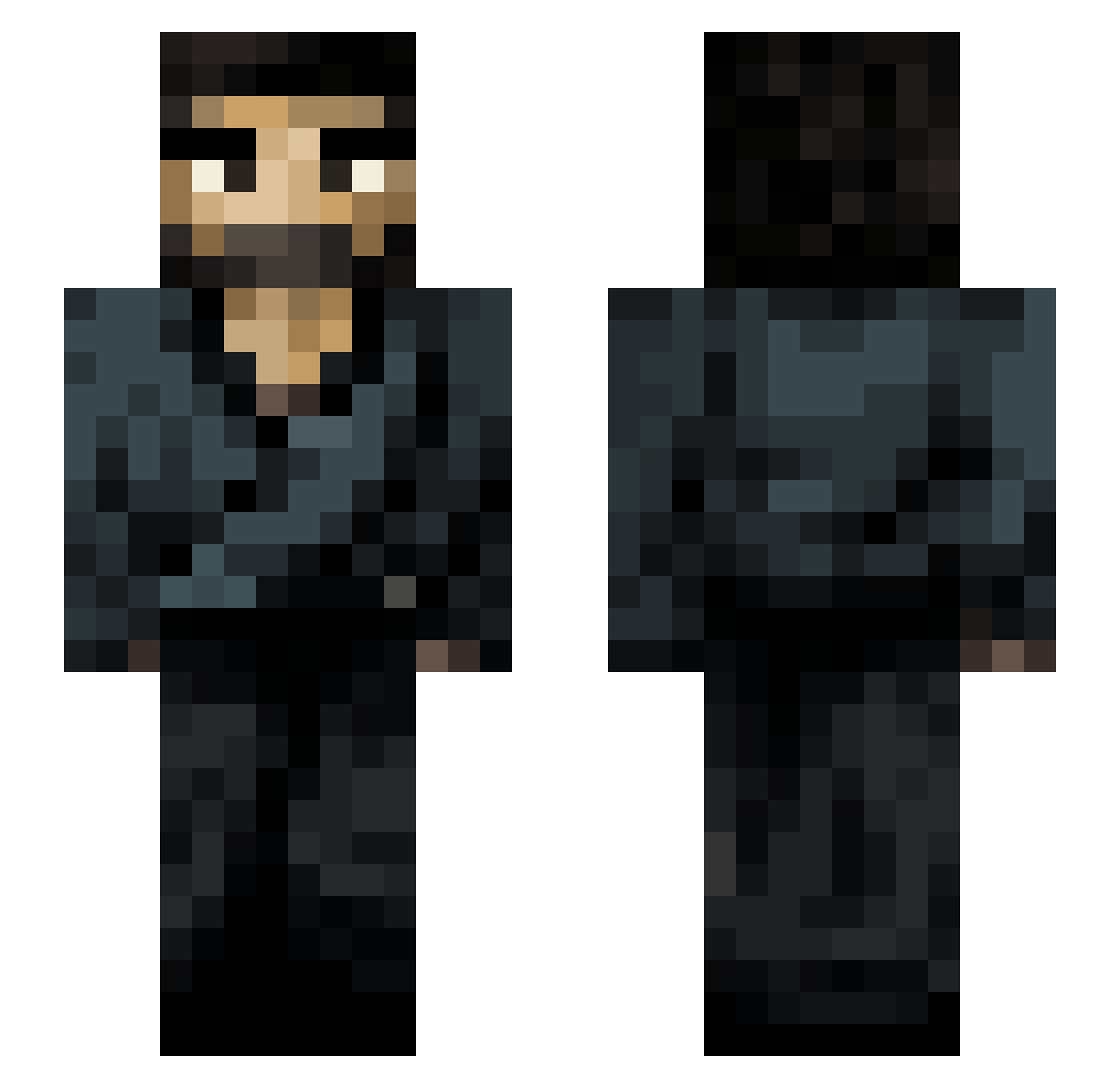 reecxMC Minecraft skin, front and back view