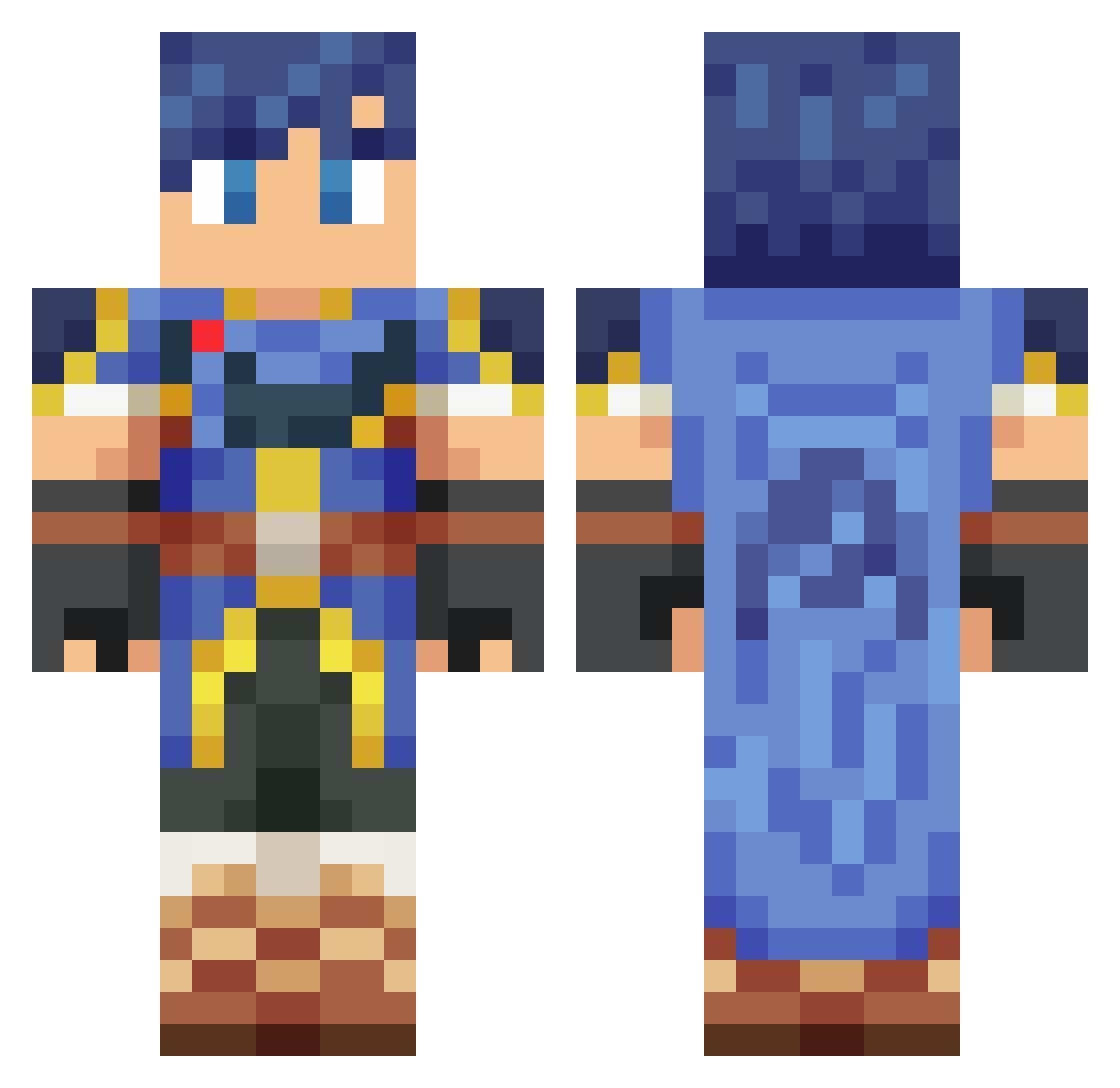 Qouxxy Minecraft skin, front and back view