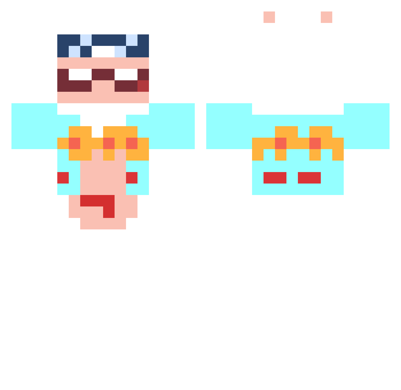 MrKnowOne Minecraft skin, front and back view
