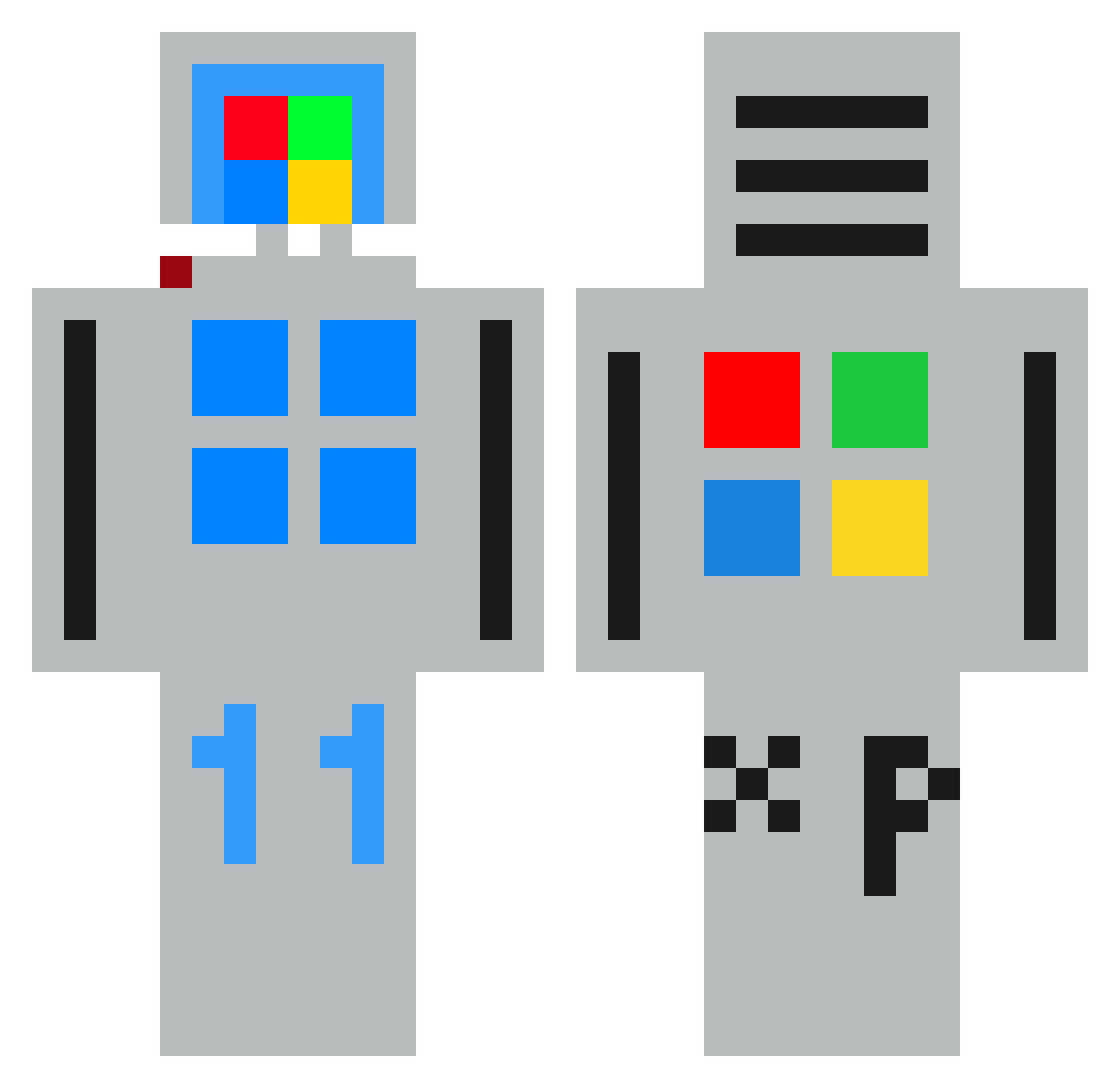 radeonxfx6650 Minecraft skin, front and back view