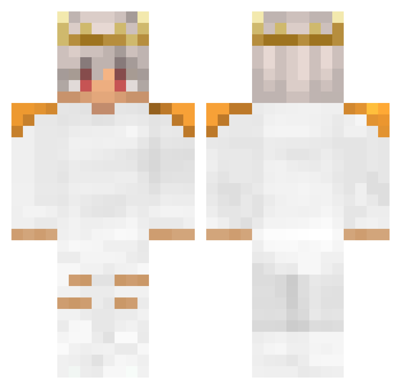 Graycion Minecraft skin, front and back view