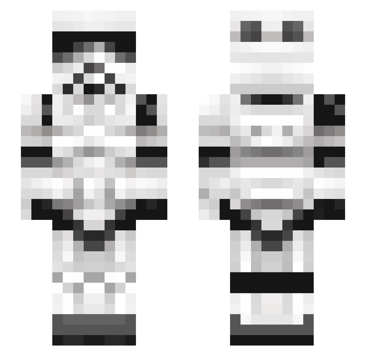 Slapsticks Minecraft skin, front and back view