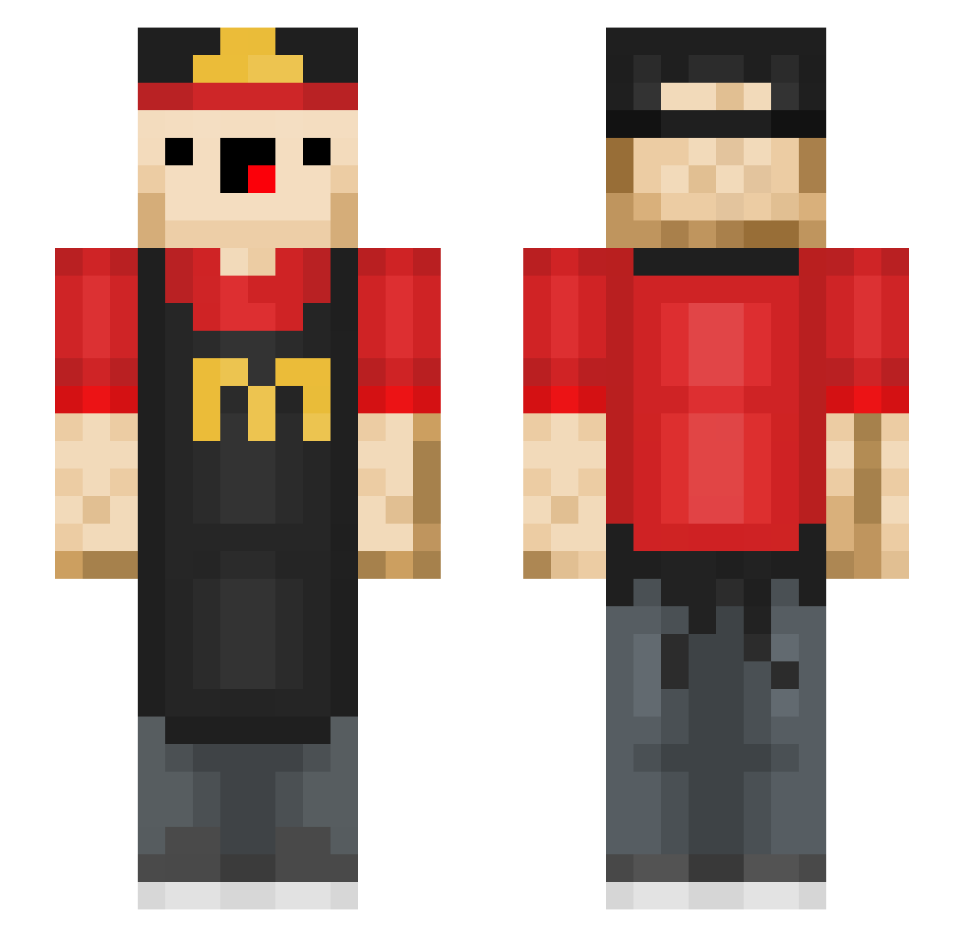 Durpey Minecraft skin, front and back view