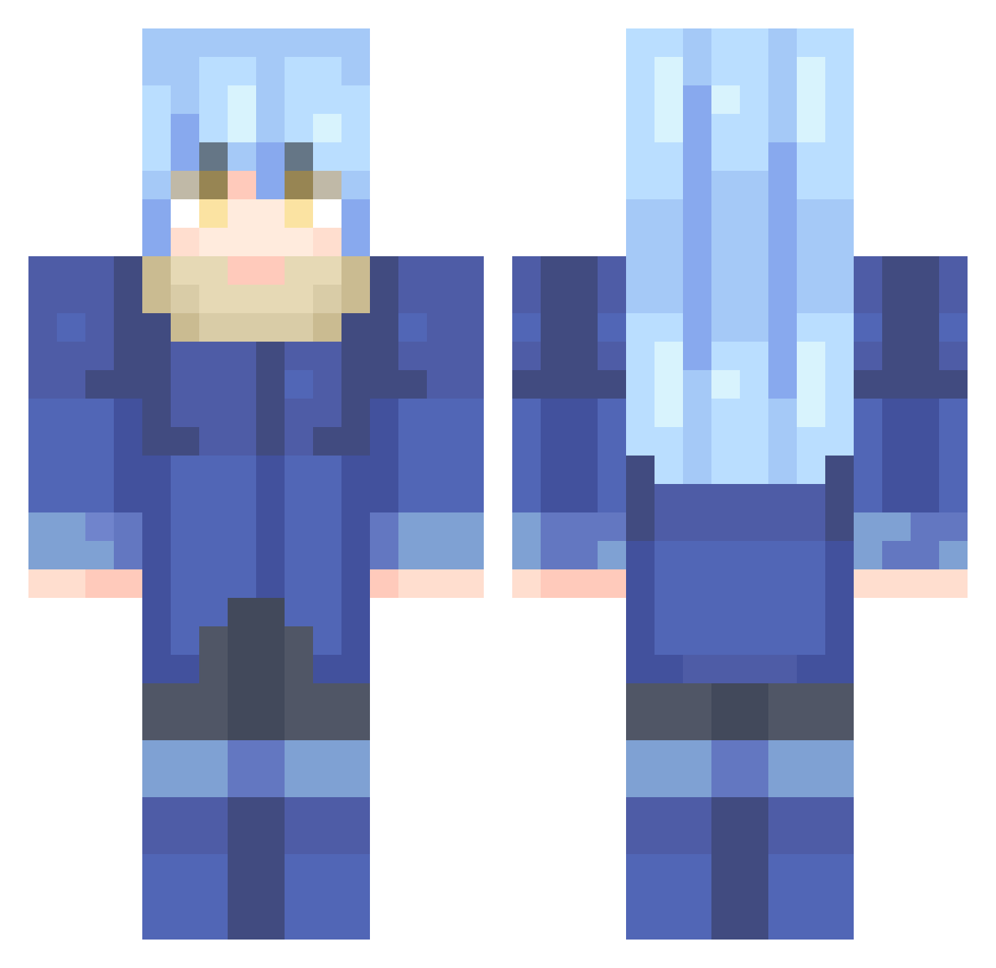 glowmor Minecraft skin, front and back view