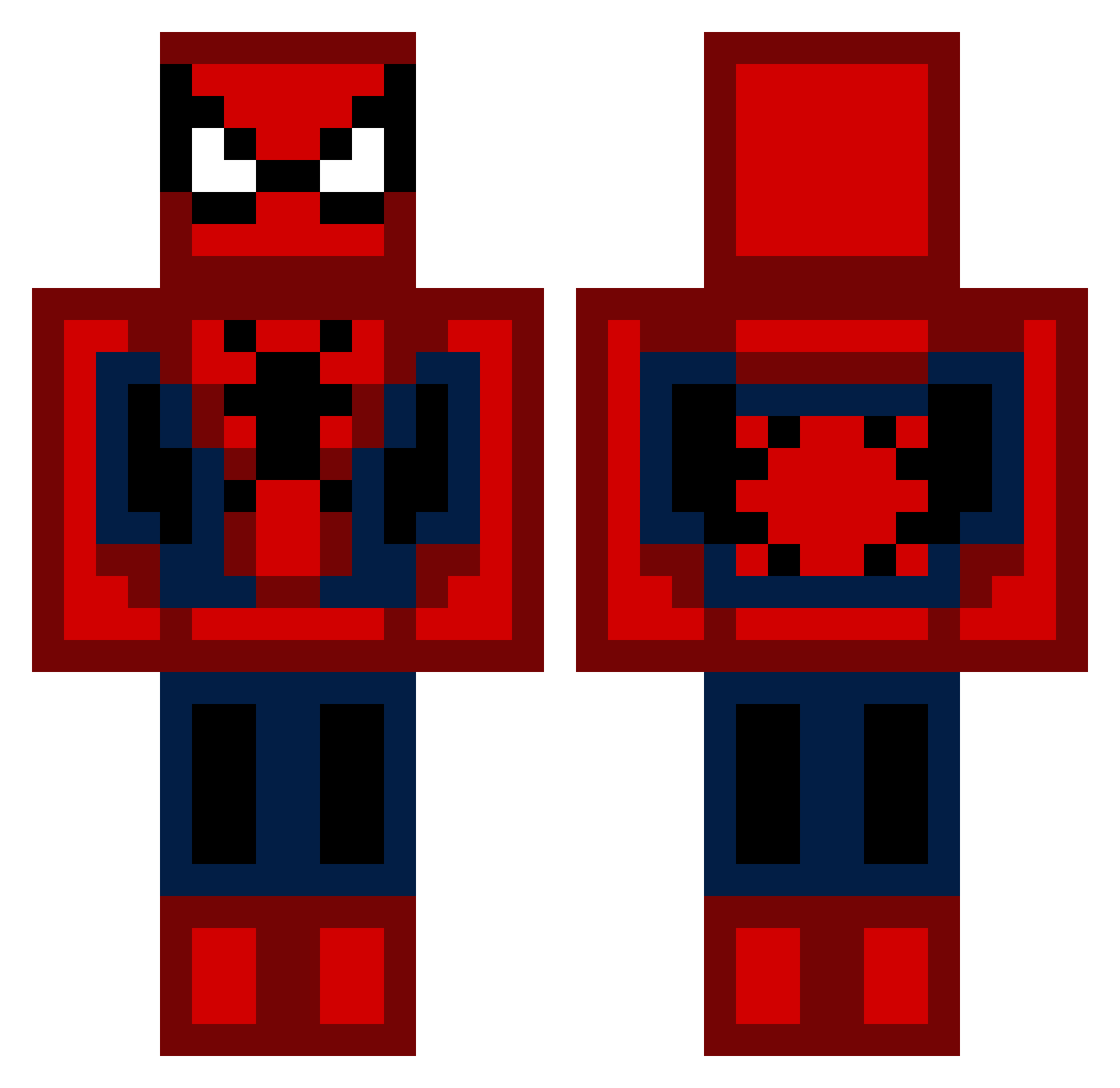 ZzcnT Minecraft skin, front and back view