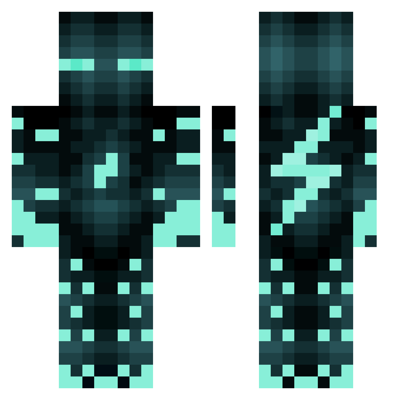 NoSoyToony Minecraft skin, front and back view