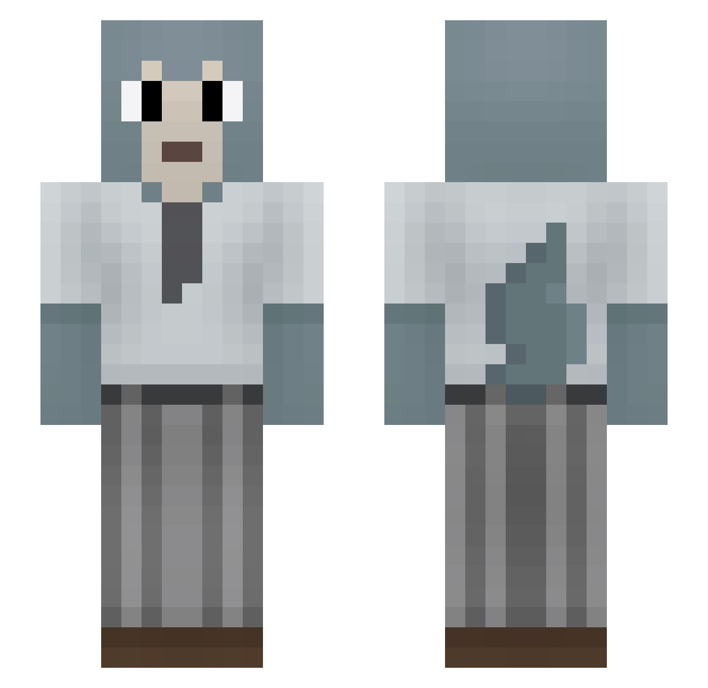 Regoshy Minecraft skin, front and back view