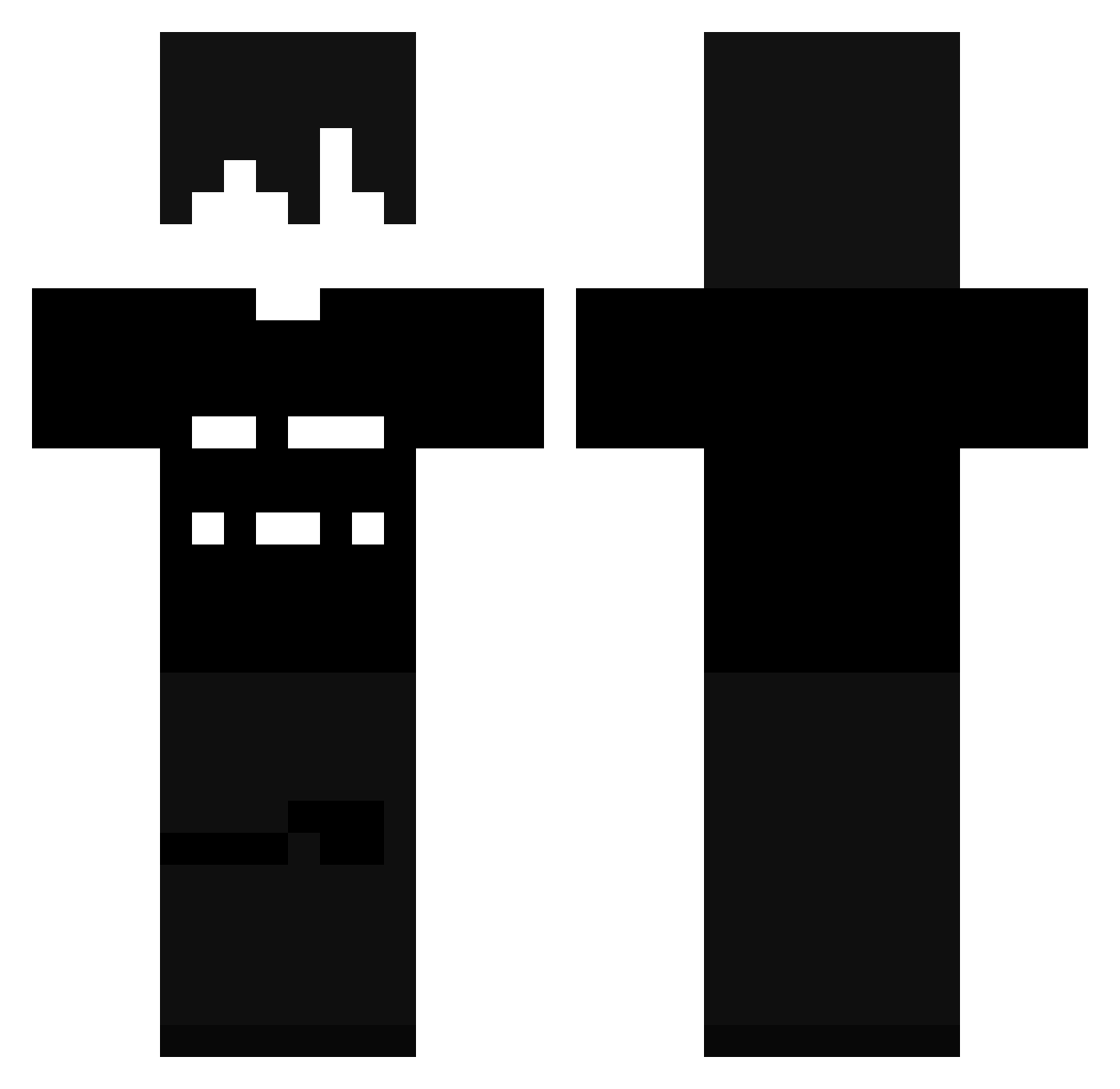zydeh Minecraft skin, front and back view