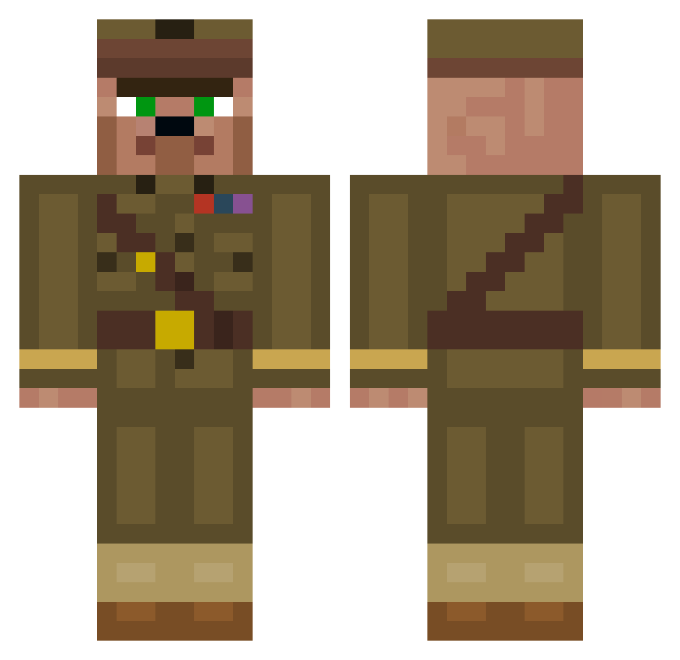 suxhy Minecraft skin, front and back view